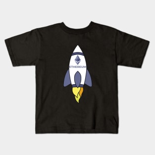 Ethereum To The Moon Rocket Kids T-Shirt